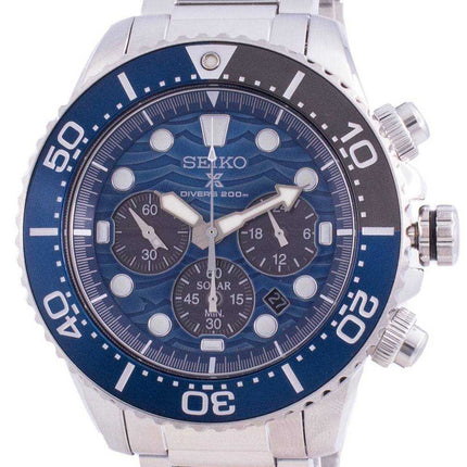 Orologio da uomo Seiko Prospex Diver&#39;s Save The Ocean SSC741 SSC741P1 SSC741P Solar Chronograph Special Edition 200M