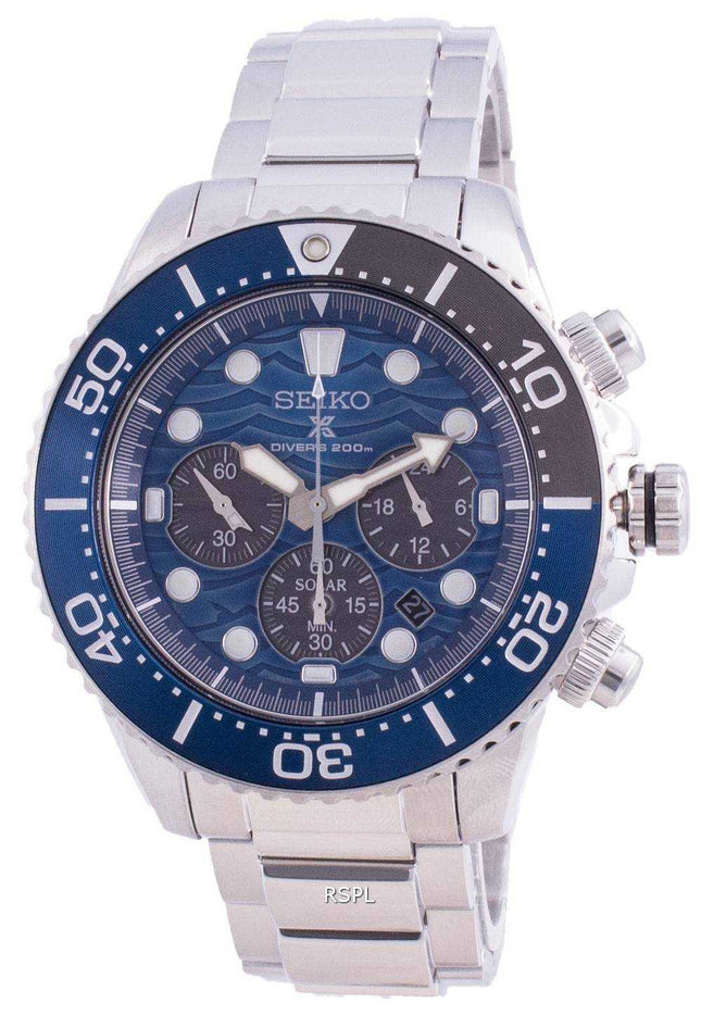 Orologio da uomo Seiko Prospex Diver&#39;s Save The Ocean SSC741 SSC741P1 SSC741P Solar Chronograph Special Edition 200M