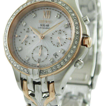 Seiko Core Solar Chronograph Swarovski Crystals SSC874P1 SSC874P Orologio da donna