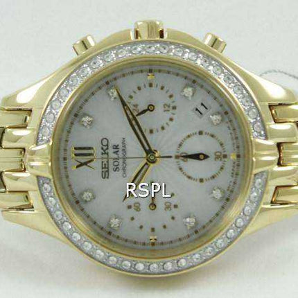 Seiko Core Solar Chronograph Swarovski Crystals SSC876P1 SSC876P Orologio da donna