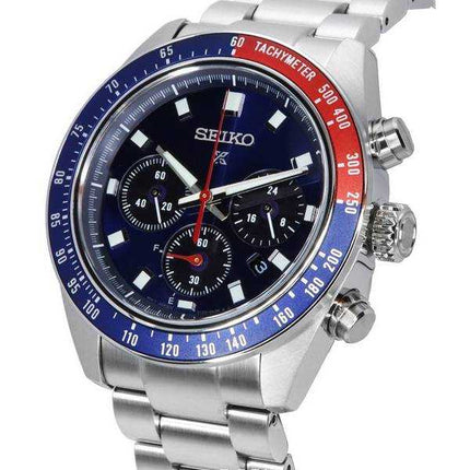 Orologio da uomo Seiko Prospex Speedtimer Go Large Solar Cronografo quadrante blu SSC913 SSC913P1 SSC913P 100M