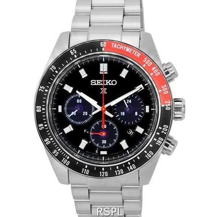 Orologio da uomo Seiko Prospex Speedtimer Go Large Solar Chronograph quadrante nero SSC915 SSC915P1 SSC915P 100M