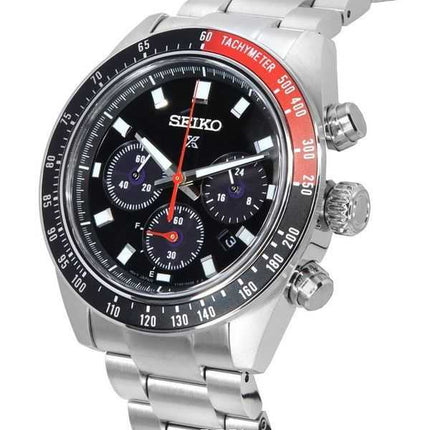 Orologio da uomo Seiko Prospex Speedtimer Go Large Solar Chronograph quadrante nero SSC915 SSC915P1 SSC915P 100M