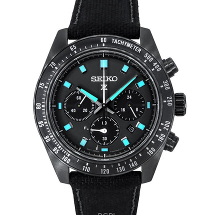 Orologio da uomo Seiko Prospex Black Series Night Vision Speedtimer Cronografo quadrante nero Solar SSC923P1 100M