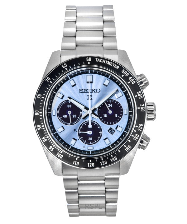 Orologio da uomo Seiko Prospex Crystal Trophy Speedtimer Chronograph quadrante blu Solar SSC935P1 100M