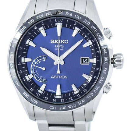 Orologio da uomo Seiko Astron Titanium GPS Solar World Time Orologio fatto da uomo SSE109 SSE109J1 SSE109J SSE109J