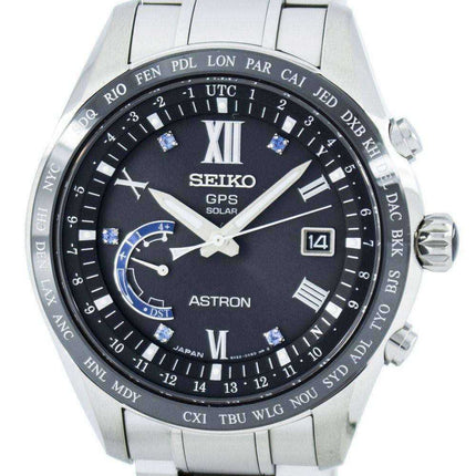 Orologio da uomo Seiko Astron Titanium GPS Solar World Time Orologio da uomo SSE117 SSE117J1 SSE117J fabbricato in Giappone
