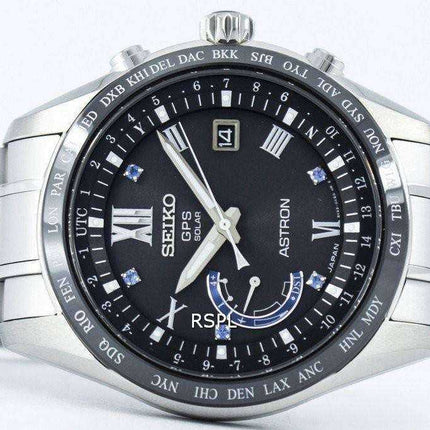 Orologio da uomo Seiko Astron Titanium GPS Solar World Time Orologio da uomo SSE117 SSE117J1 SSE117J fabbricato in Giappone