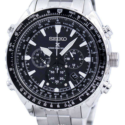 Orologio da uomo Seiko Prospex Radio Sync Solar World Time Cronografo SSG001 SSG001P1 SSG001P