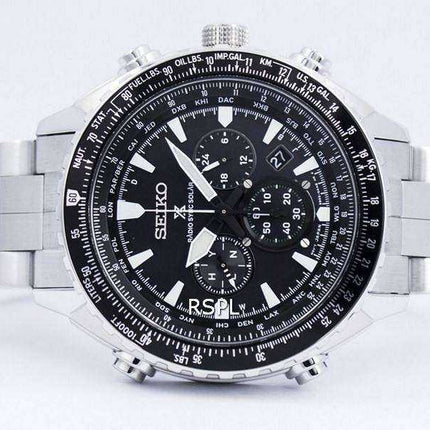 Orologio da uomo Seiko Prospex Radio Sync Solar World Time Cronografo SSG001 SSG001P1 SSG001P