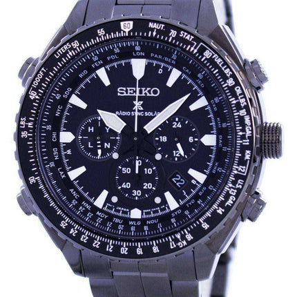 Orologio da uomo Seiko Prospex Sky Radio Sync Solar World Time Cronografo SSG003 SSG003P1 SSG003P