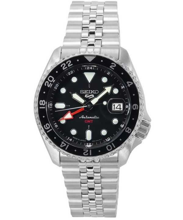 Orologio da uomo Seiko 5 Sports SKX Sports Style GMT acciaio inossidabile quadrante nero automatico SSK001J1 100M