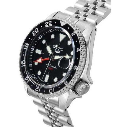 Orologio da uomo Seiko 5 Sports SKX Sports Style GMT acciaio inossidabile quadrante nero automatico SSK001J1 100M