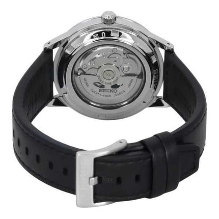 Orologio da uomo Seiko Presage Style60's GMT con cinturino in pelle di vitello e quadrante grigio automatico SSK011J1