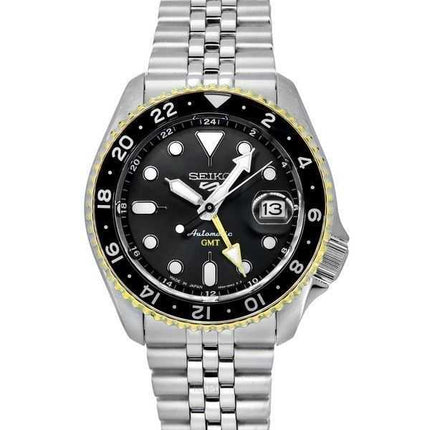 Orologio da uomo Seiko 5 Sports SKX Style GMT in acciaio inossidabile quadrante grigio 24 gioielli automatico SSK021J1 100M
