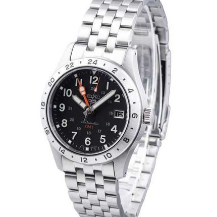 Orologio da uomo Seiko 5 Sports GMT Field Series in acciaio inossidabile quadrante nero automatico SSK023K1 100