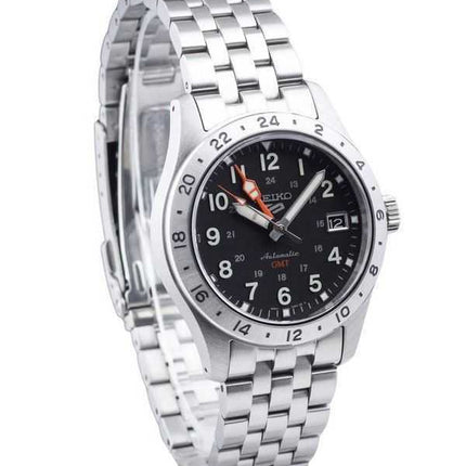 Orologio da uomo Seiko 5 Sports GMT Field Series in acciaio inossidabile quadrante nero automatico SSK023K1 100