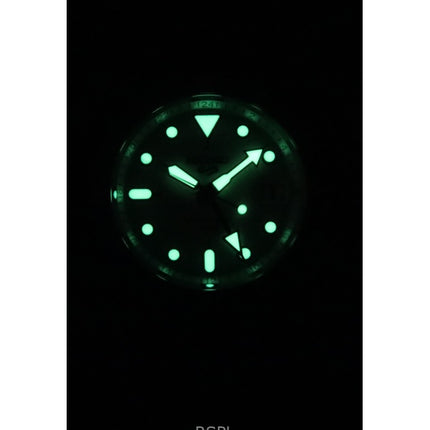 Orologio da uomo Seiko 5 Sports SKX GMT in acciaio inossidabile con quadrante bianco automatico SSK033K1 100M