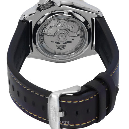 Orologio da uomo Seiko 5 Sports SKX GMT con cinturino in pelle e quadrante marrone automatico SSK036K1 100M