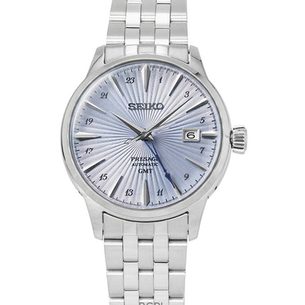 Orologio da uomo Seiko Presage Cocktail in acciaio inossidabile con quadrante blu chiaro, automatico SSK037J1