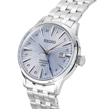Orologio da uomo Seiko Presage Cocktail in acciaio inossidabile con quadrante blu chiaro, automatico SSK037J1