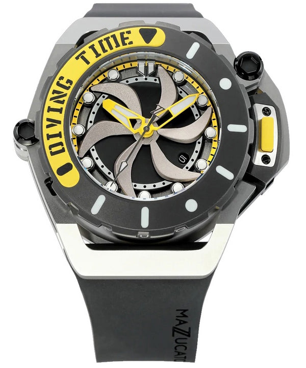 Mazzucato RIM Scuba Yellow reversibile doppio quadrante automatico SUB01-BK115 100M orologio da uomo