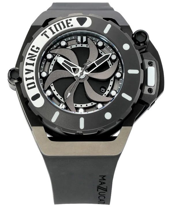 Orologio da uomo Mazzucato RIM Scuba nero reversibile doppio quadrante automatico SUB02-BKCG9 100M