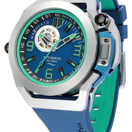 Orologio da uomo Mazzucato Rim Scuba Blue Green reversibile doppio quadrante automatico SUB03-BL3255 100M