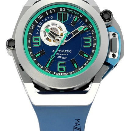 Orologio da uomo Mazzucato Rim Scuba Blue Green reversibile doppio quadrante automatico SUB03-BL3255 100M