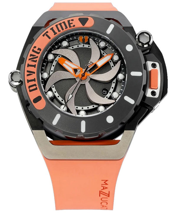 Mazzucato RIM Scuba Orange reversibile doppio quadrante automatico SUB04-ORCG9 100M orologio da uomo
