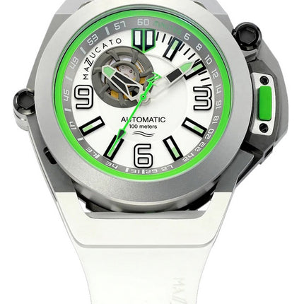 Orologio da uomo Mazzucato RIM Scuba bianco verde reversibile doppio quadrante automatico SUB07-WH802 100M