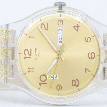 Swatch Originals Golden Sparkle Quartz Orologio SUOK704 unisex