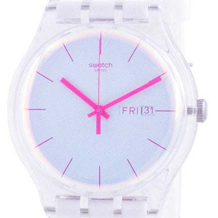 Orologio da uomo Swatch Polawhite quadrante bianco cinturino in silicone al quarzo SUOK713