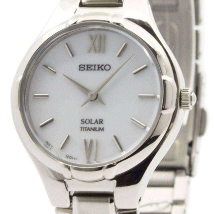 Orologio da donna Seiko Solar in titanio con quadrante bianco SUP277 SUP277P1 SUP277P