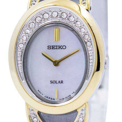 Seiko Solar Two Tone Swarovski Crystals SUP296 SUP296P1 SUP296P Orologio da donna