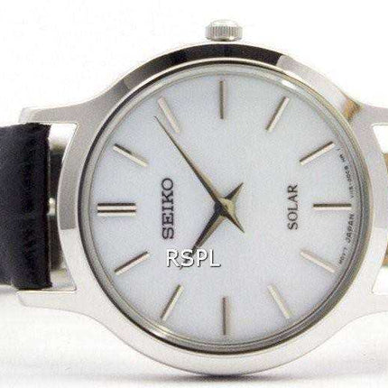Cinturino in pelle quadrante bianco Seiko Solar SUP299 SUP299P1 SUP299P