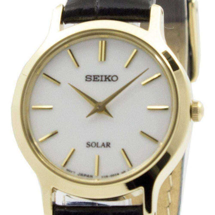Cinturino in pelle quadrante bianco Seiko Solar SUP300 SUP300P1 SUP300P