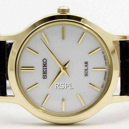 Cinturino in pelle quadrante bianco Seiko Solar SUP300 SUP300P1 SUP300P