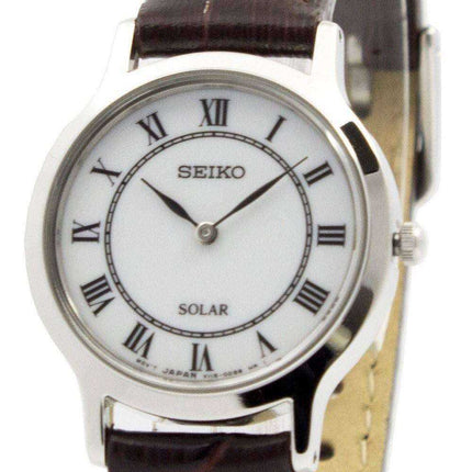 Cinturino in pelle quadrante bianco Seiko Solar SUP303 SUP303P1 SUP303P