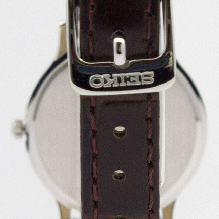 Cinturino in pelle quadrante bianco Seiko Solar SUP303 SUP303P1 SUP303P