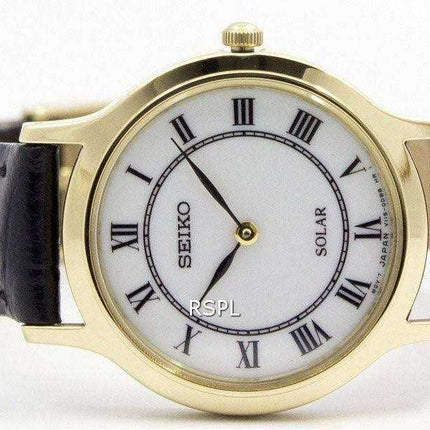 Cinturino in pelle quadrante bianco Seiko Solar SUP304 SUP304P1 SUP304P