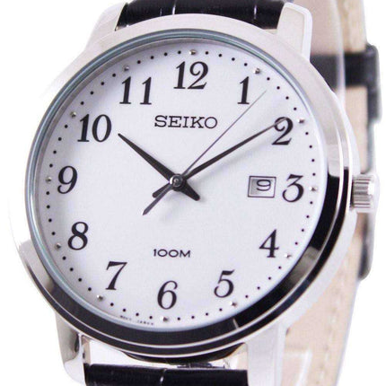 Orologio da uomo con cinturino in pelle al quarzo Seiko SUR113P1 SUR113P