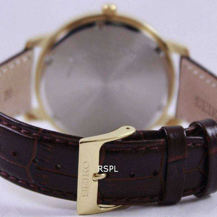 Orologio da uomo con cinturino in pelle al quarzo Seiko SUR114P1 SUR114P