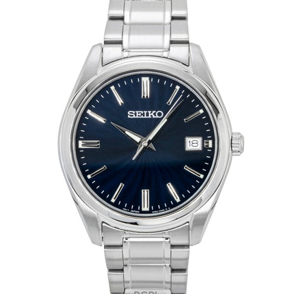 Orologio da uomo Seiko in acciaio inossidabile con quadrante blu al quarzo SUR309P1 100M