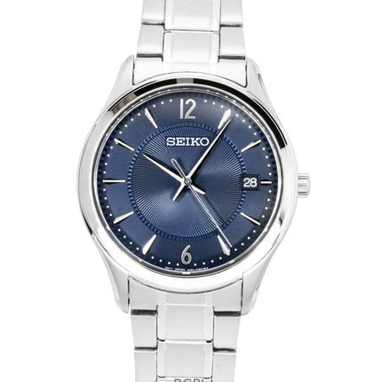 Orologio da uomo Seiko Classic in acciaio inossidabile con quadrante blu al quarzo SUR419P1 100M