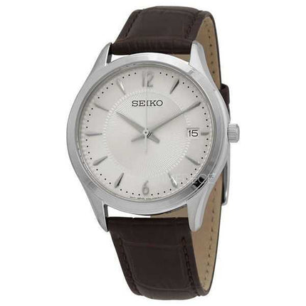 Seiko Nobel Scopri di più Orologio da uomo con cinturino in pelle quadrante beige al quarzo SUR421P1 100M