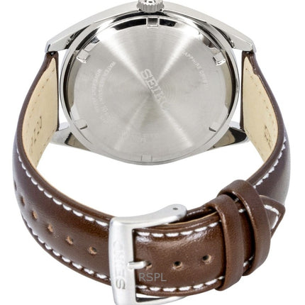 Orologio da uomo Seiko Neo Classic con cinturino in pelle e quadrante verde al quarzo SUR449P1 100M