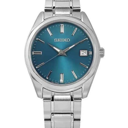 Orologio da uomo Seiko Classic in acciaio inossidabile con quadrante blu al quarzo SUR525P1 100M