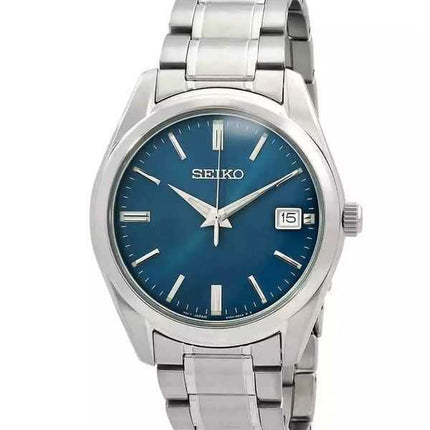 Orologio da uomo Seiko Classic in acciaio inossidabile con quadrante blu al quarzo SUR525P1 100M