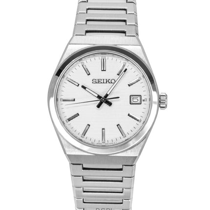 Orologio da uomo Seiko Conceptual in acciaio inossidabile con quadrante bianco al quarzo SUR553P1 100M